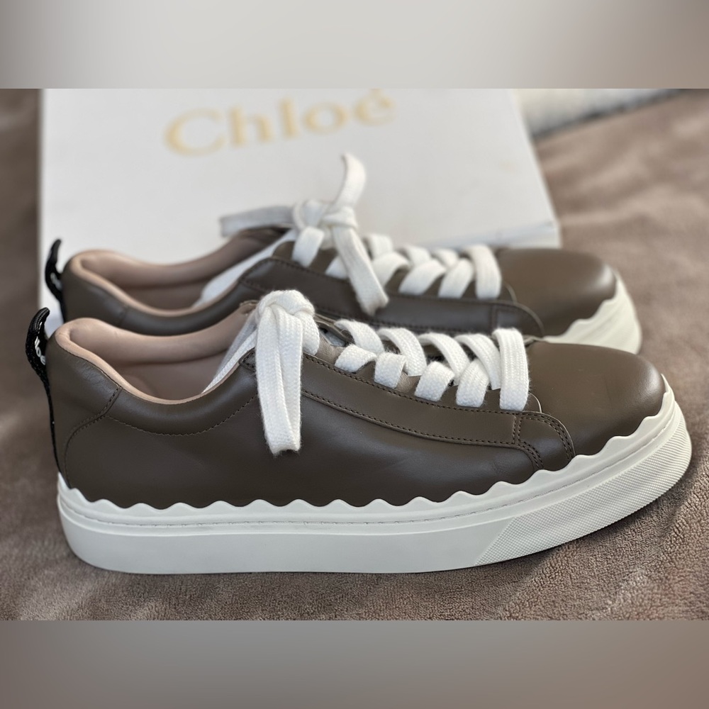 Chloe’s Lauren sneakers size 39 in olive colors. New without tags. No boxes!